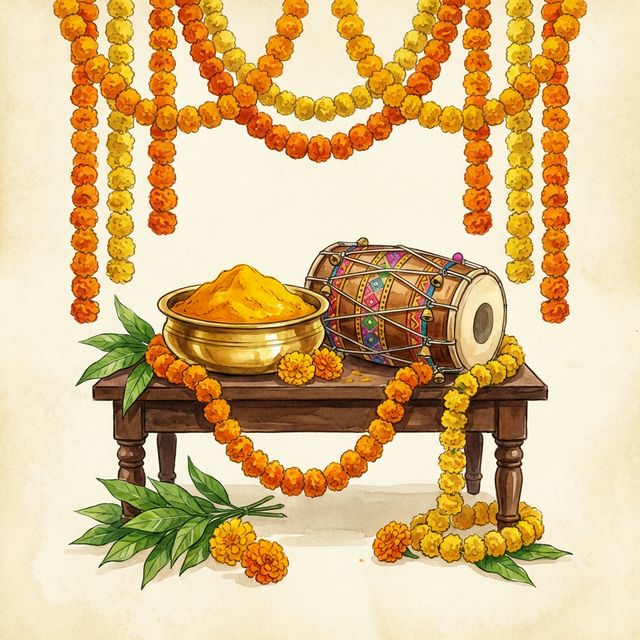 Sangeet & Haldi Illustration